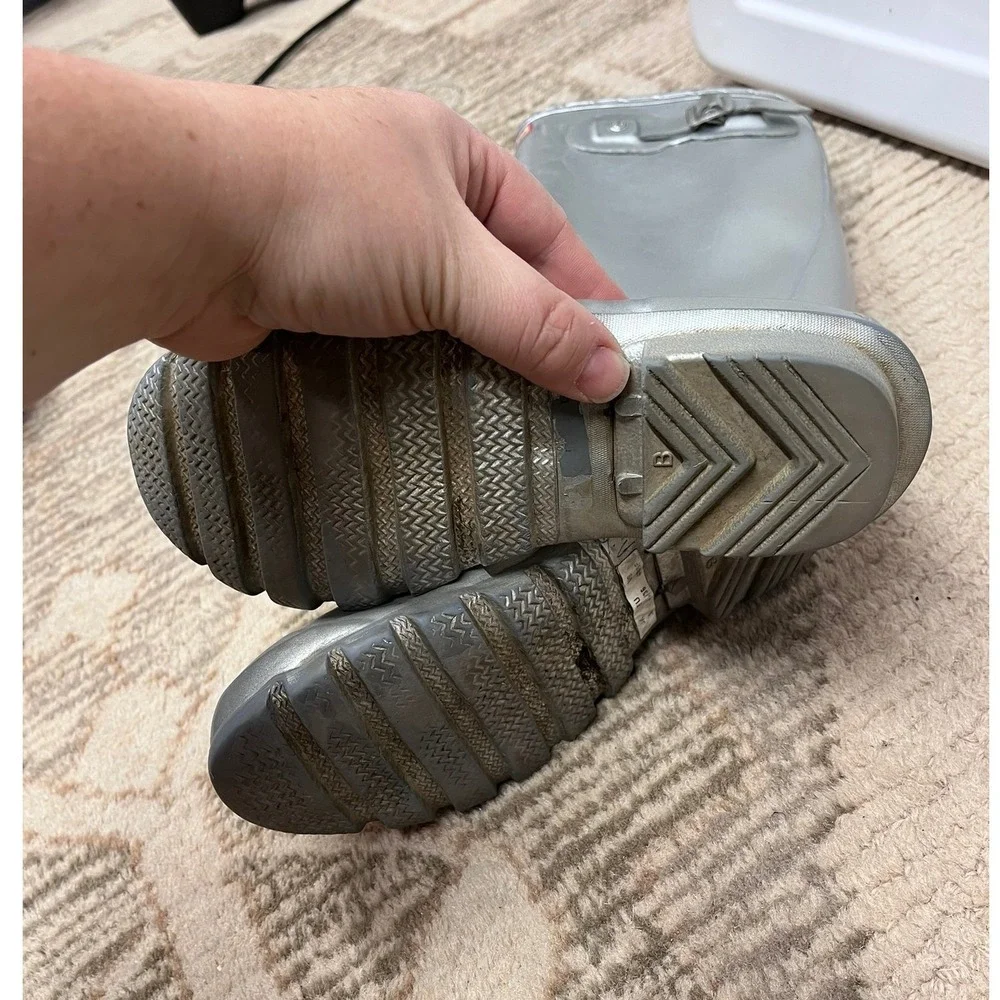 Hunter Original‎ Tall Silver Metallic Rain Boots Big Kids 4M/5F